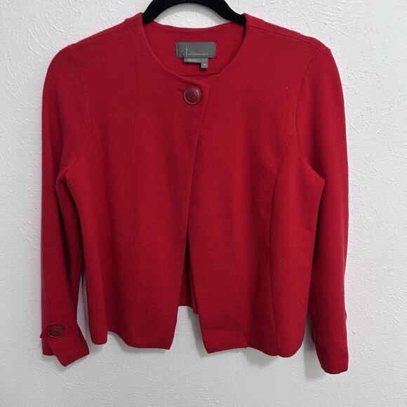By Anthropologie Red Bolero One Button Peplum Open Front Blazer Jacket Size XS - Picture 3 of 11